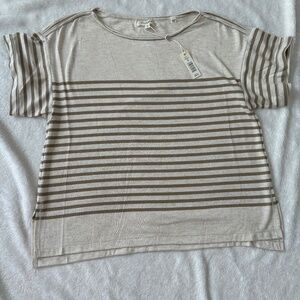 Max Studio Beige Short Sleeved Blouse